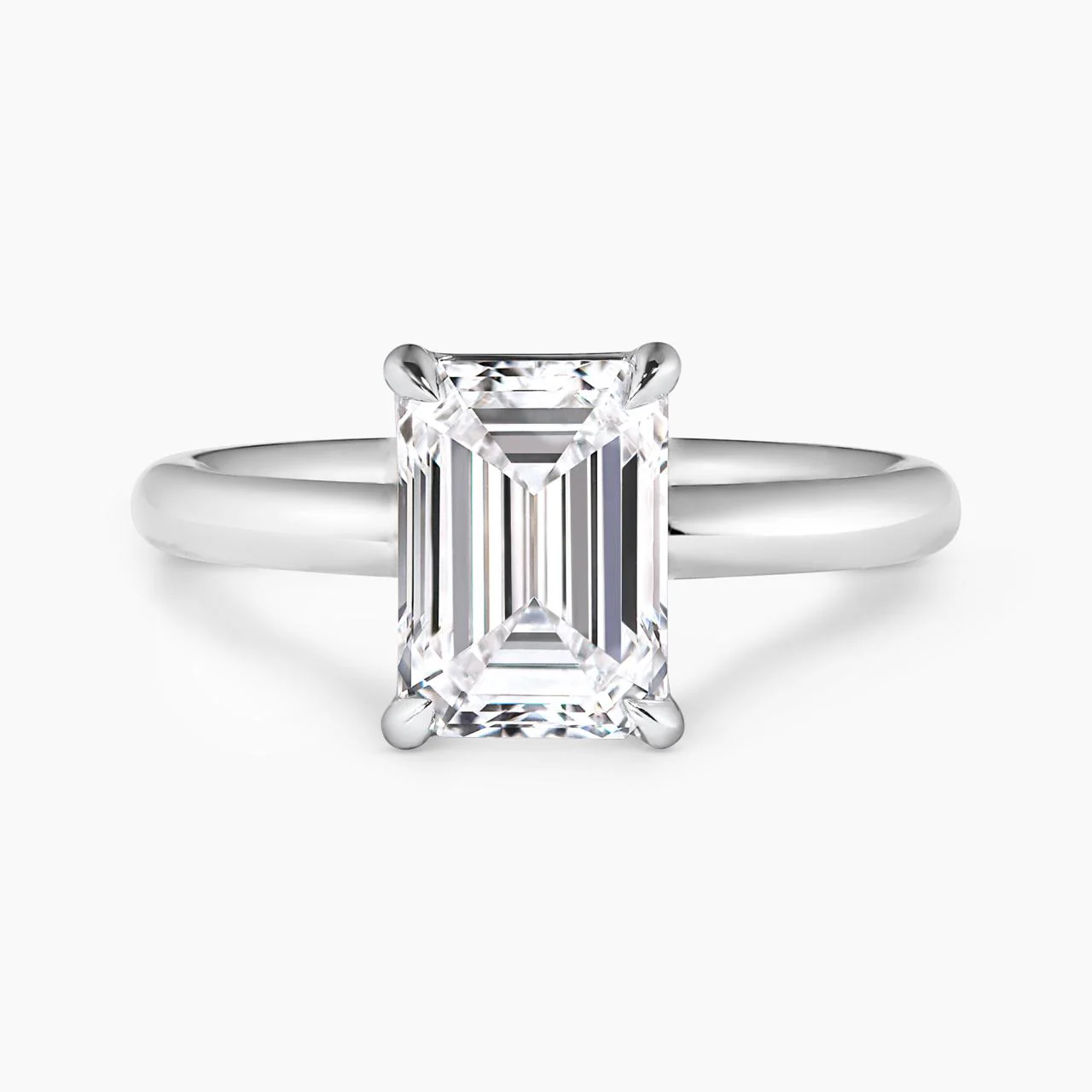 TIVOLI 18ct white gold 1.24ct emerald cut diamond solitaire engagement ring in a four claw setting - Image 4