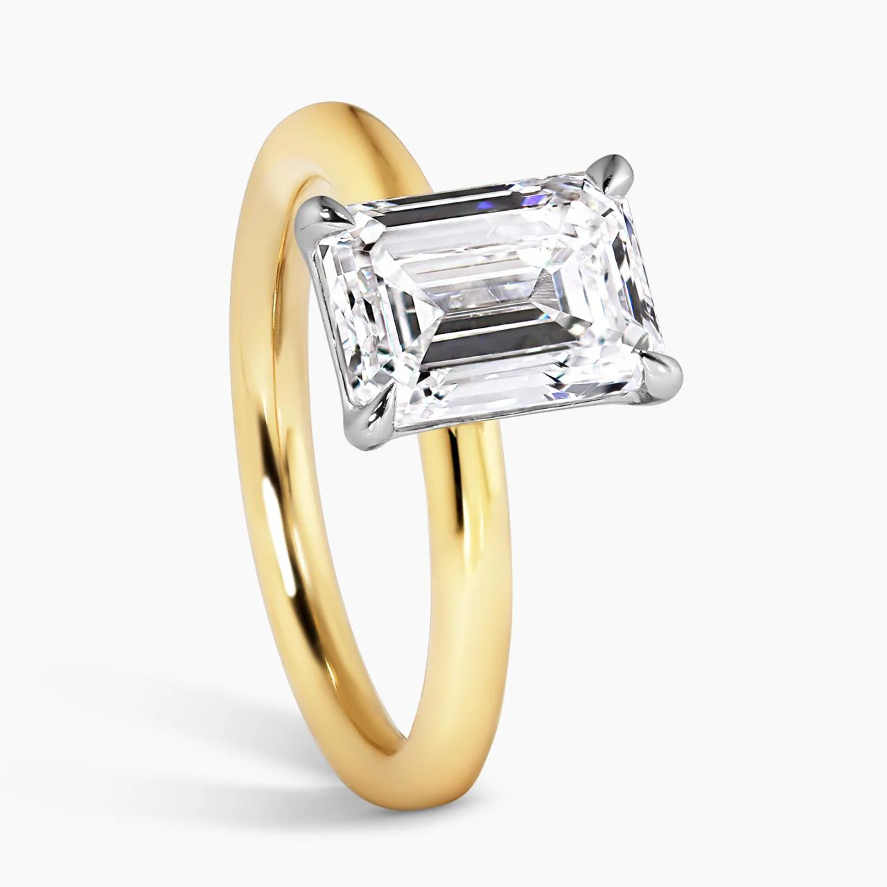 TIVOLI 18ct yellow and white gold 2.58ct E VVS2 emerald cut lab grown diamond solitaire engagement ring - Image 3