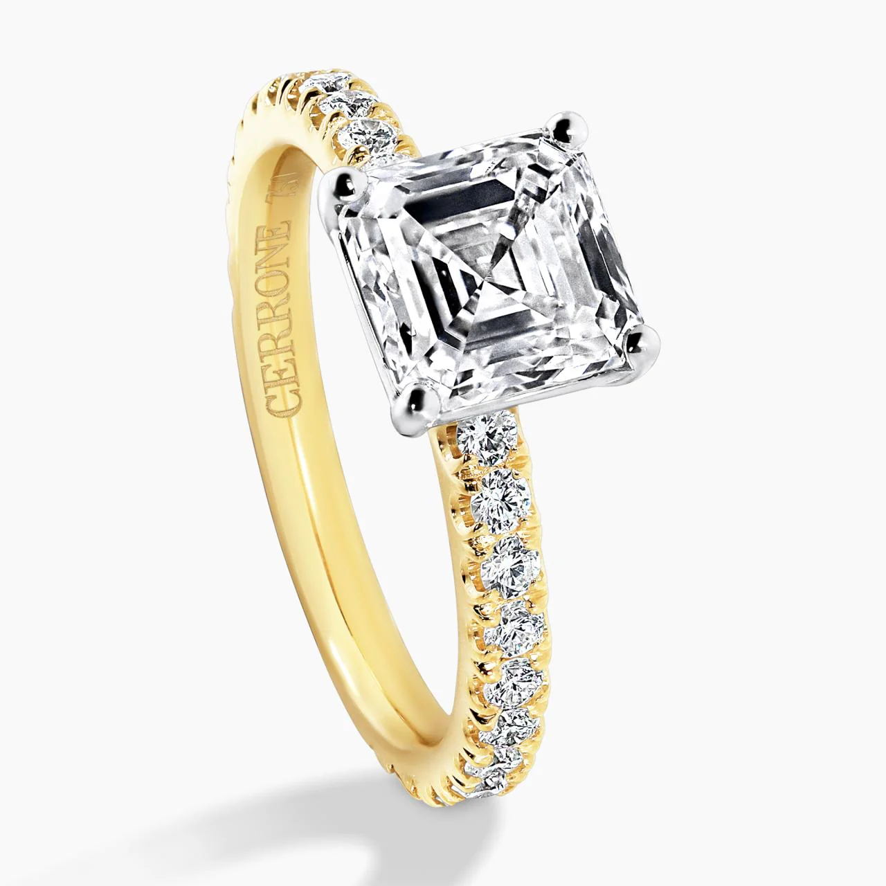 TIVOLI DIA BAND 18ct yellow and white gold 2.07ct F VS1 Asscher cut LAB Grown Diamond engagement ring - Image 4