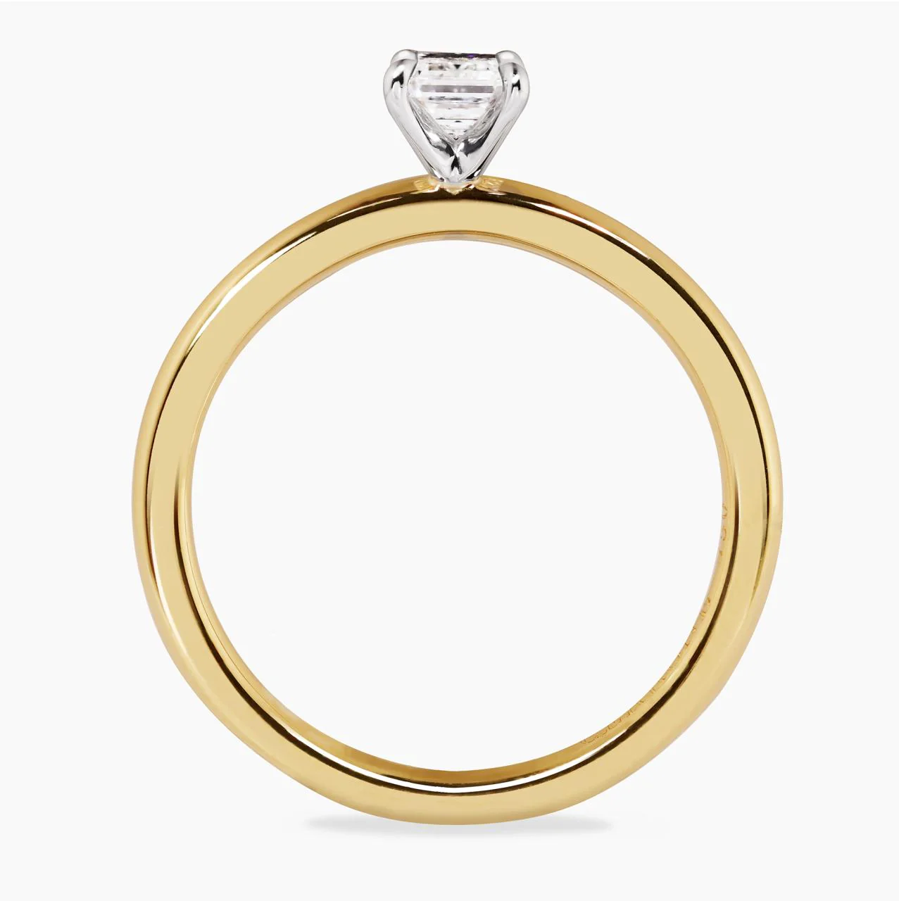TORINO 18ct yellow and white gold 0.50ct F VS2 emerald cut diamond solitaire four claw engagement ring - Image 3