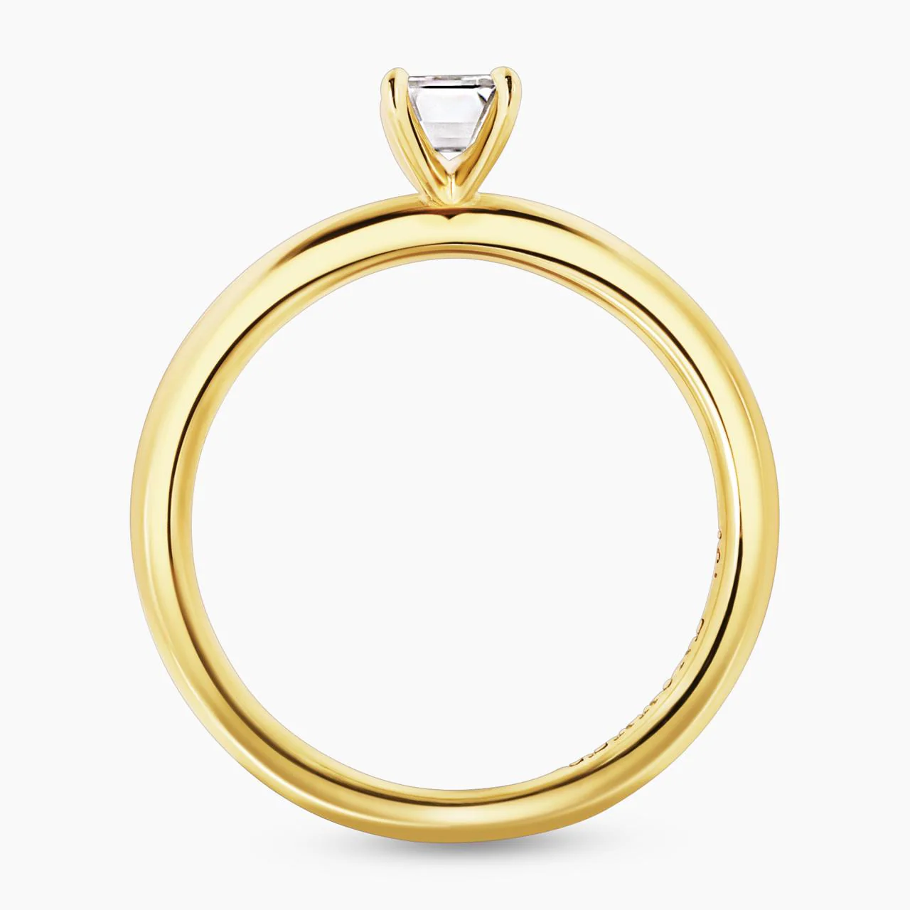 TORINO 18ct yellow gold 0.50ct emerald cut solitaire ring in a four claw setting - Image 4